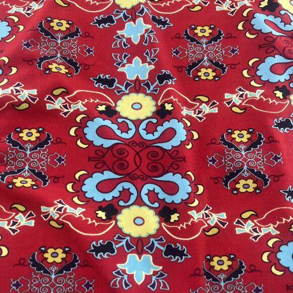 Lularoe Maxi Skirt Women Extra Small Red Floral Long Flowy Stretch Geometric New - Picture 2 of 8